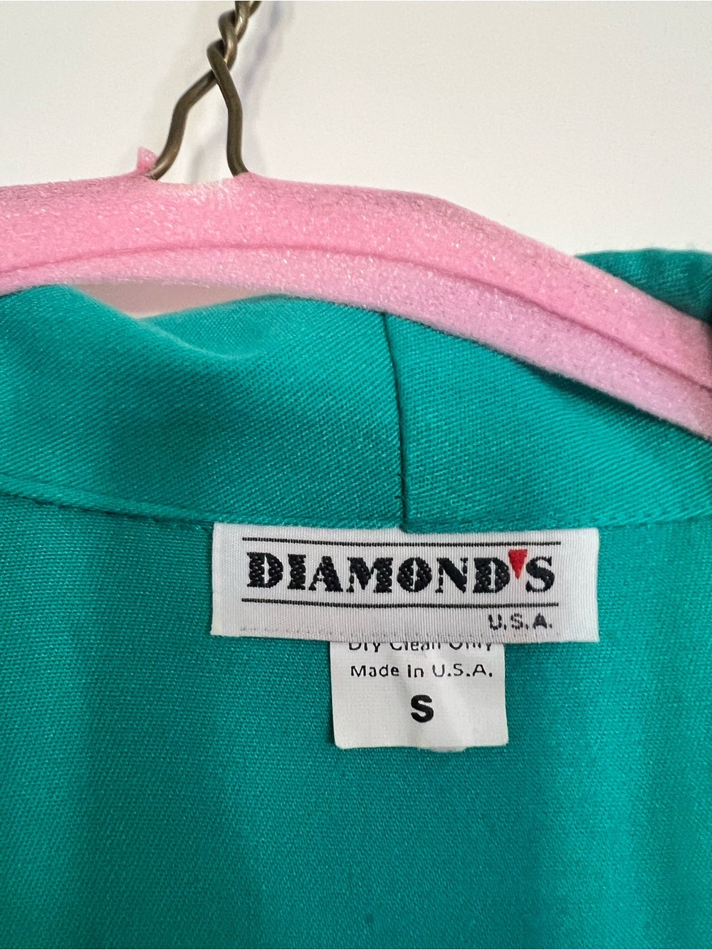 DIAMOND'S Teal Green Top with Pink Trim